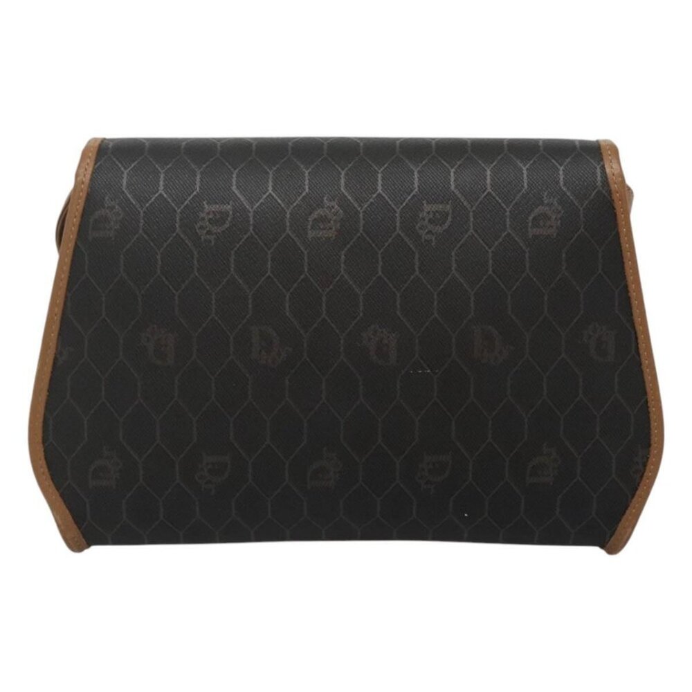 Christian Dior Honeycomb Canvas Shoulder Bag PVC Black - Picture 3 of 16